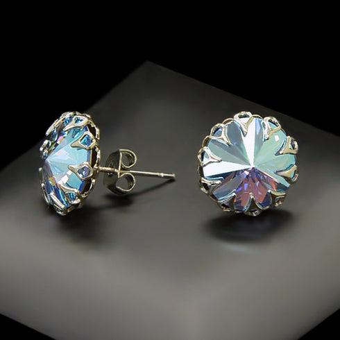 Auskari "Vintāžš (Light Sapphire Shimmer)" ar Swarovski™ kristāliem